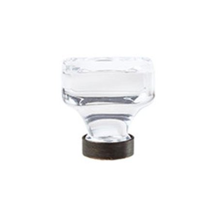 GARDENCARE 1.75 in.Square Glacio Crystal Cabinet Knob; Oil Rubbed Bronze GA1634176